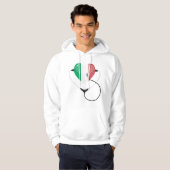 Italiaans Hart met Stethoscoop Healthcare Hoodie (Voorkant volledig)
