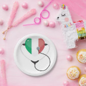 Italiaans Hart met Stethoscoop Healthcare Papieren Bordje (Feest)