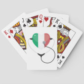 Italiaans Hart met Stethoscoop Healthcare Pokerkaarten (Achterkant)