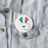 Italiaans Hart met Stethoscoop Healthcare Ronde Button 7,6 Cm (In situ)