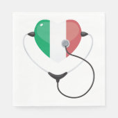 Italiaans Hart met Stethoscoop Healthcare Servet (Voorkant)