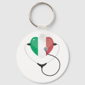 Italiaans Hart met Stethoscoop Healthcare Sleutelhanger (Achterkant)
