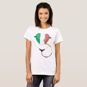 Italiaans Hart met Stethoscoop Healthcare T-shirt (Voorkant volledig)