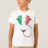 Italiaans Hart met Stethoscoop Healthcare T-shirt