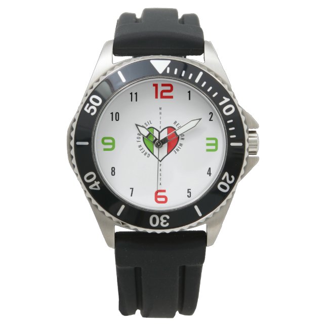 Italiaans Hart Patriottisch Horloge (Voorkant)