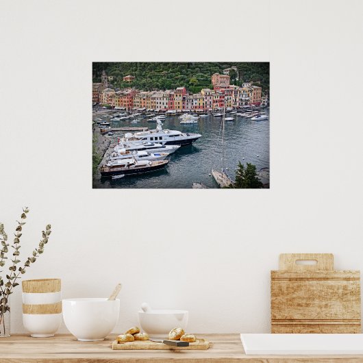 Italiaans havendorp — Portofino Poster (Keuken)