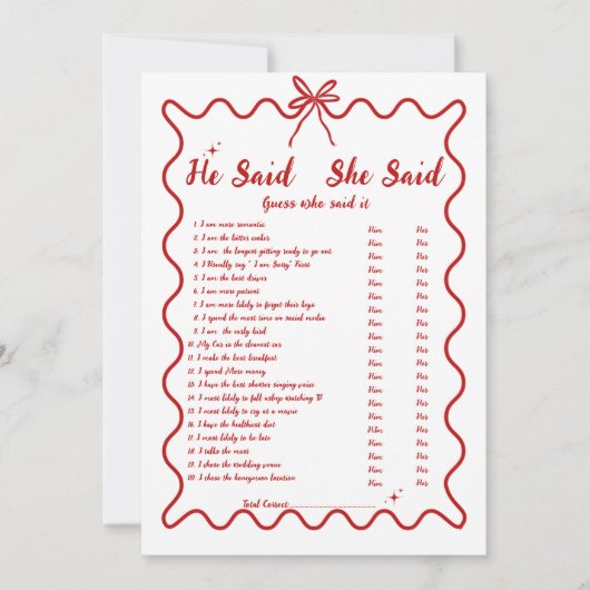 Italiaans Hij zei dat ze Vrijgezellenfeest spelkaa Aankondiging (Voorkant)