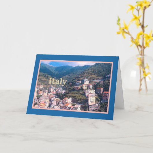 "ITALIAANS HILLSIDE VILLAGE/BLDGS. "TUMBLING" DOWN KAART (Gele Bloem)