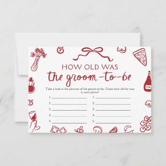 Italiaans Hoe oud was het bruidegom Vrijgezellenfe Kaart (Voorkant)