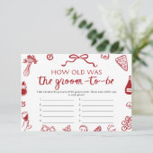 Italiaans Hoe oud was het bruidegom Vrijgezellenfe Kaart (Staand voorkant)