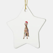 Italiaans Hondenliefhebber met kerstlampjes voor G Keramisch Ornament (Links)