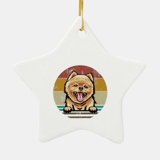 Italiaans Hondenliefhebber met kerstlampjes voor G Keramisch Ornament (Achterkant)