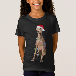Italiaans Hondenliefhebber met kerstlampjes voor G T-shirt