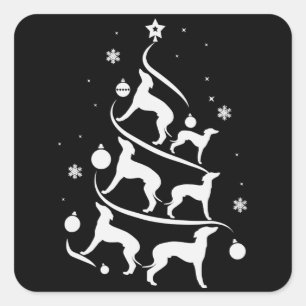 italiaans hondenliefhebber voor de griekse kerstbo vierkante sticker