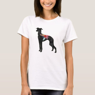 Italiaans Hondenras Greyhound Bohemian Floral Sadd T-shirt