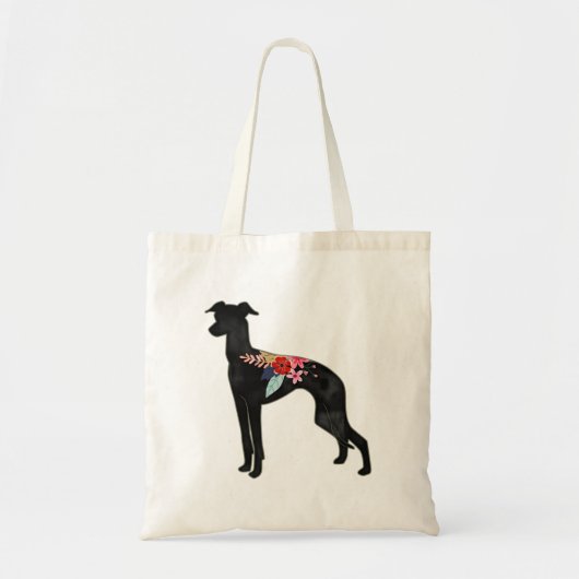Italiaans Hondenras Greyhound Bohemian Floral Sadd Tote Bag (Voorkant)
