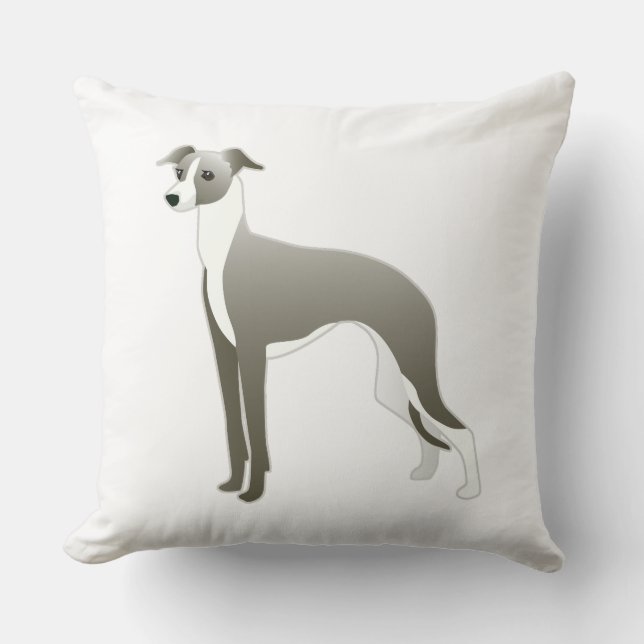 Italiaans Hondenras van Greyhound Illustratie Silh Kussen (Voorkant)