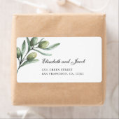 Italiaans huwelijk. Olijfbladeren. Groen adres Etiket (Insitu)