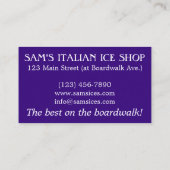 Italiaans Ice Sno heeft ijsscheuren gemaakt Visitekaartje (Achterkant)