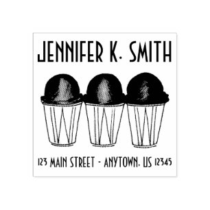 Italiaans Ice Snowball Sno Cone Summertime Adres Rubberstempel