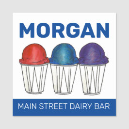 Italiaans Ices Sno Cone Shaved Ice Piragua Naamplaatje