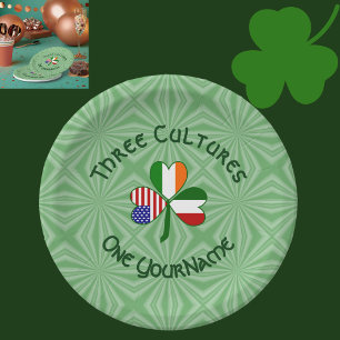 Italiaans-Iers-Amerikaanse Klavertjeviering op maa Papieren Bordje