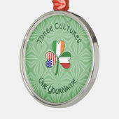 Italiaans Iers - Amerikaanse vlag Shamrock Jouw na Metalen Ornament (Links)