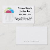 Italiaans ijs verkoper of winkel Visitekaartje (Voorkant / Achterkant)