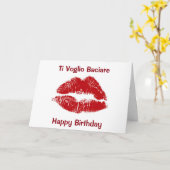 ITALIAANS "IK WIL U KISSEN" OP UW BIRTHDAY KAART (Gele Bloem)
