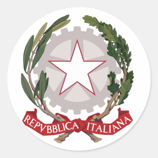 Italiaans Italiaans officieel wapen Heraldry Ronde Sticker (Voorkant)