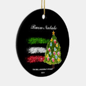 *~* Italiaans Italië Abstracte vlag Buon Natale Fo Keramisch Ornament (Rechts)