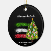 *~* Italiaans Italië Abstracte vlag Buon Natale Fo Keramisch Ornament (Links)