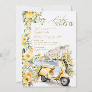 Italiaans Italië Positano Amalfi Vespa Baby shower Kaart