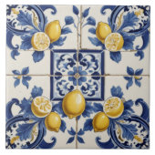 Italiaans Keramische Citroenen Tegel Blauw Wit Tegeltje (Voorkant)