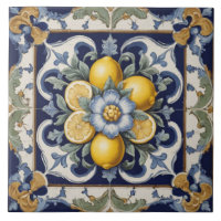 Italiaans Keramische Citroenen Tegel Blauw Wit