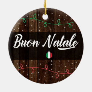 Italiaans kerst met vrolijkheid, Buon Natale Keramisch Ornament