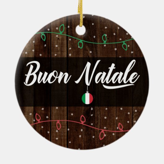 Italiaans kerst met vrolijkheid, Buon Natale Keramisch Ornament (Achterkant)