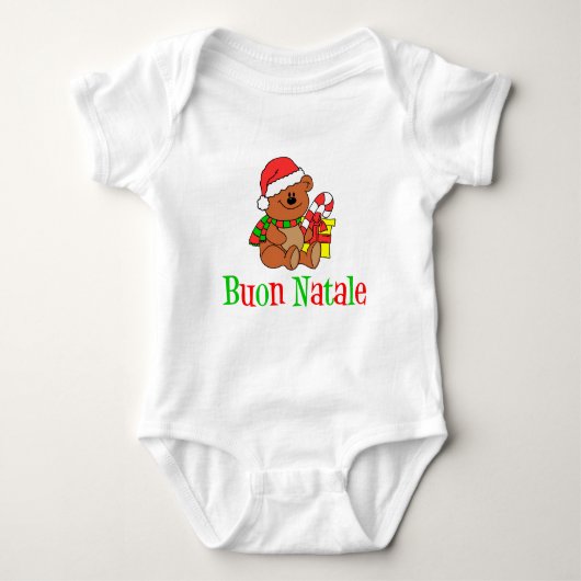 Italiaans kerstBeer voor kinderen Romper (Voorkant)