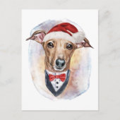 Italiaans kerstcadeau voor honden feestdagenkaart (Voorkant)