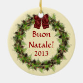 Italiaans kerstDonkey Buon Natale Ornament (Achterkant)