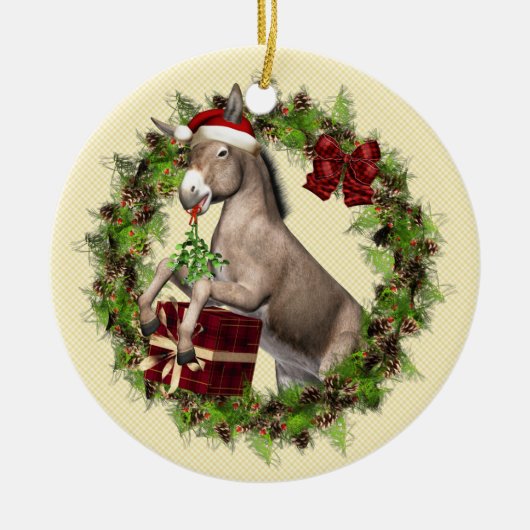 Italiaans kerstDonkey Wreath Ornament (Voorkant)