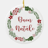 Italiaans kerstfeest, Buon Natale Keramisch Ornament (Achterkant)