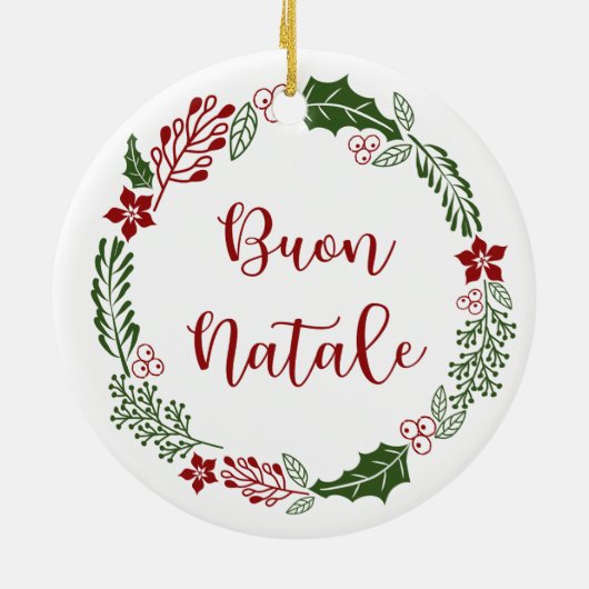 Italiaans kerstfeest, Buon Natale Keramisch Ornament (Achterkant)