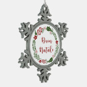 Italiaans kerstfeest, Buon Natale Tin Sneeuwvlok Ornament (Links)