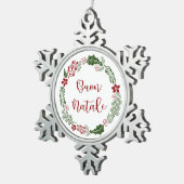 Italiaans kerstfeest, Buon Natale Tin Sneeuwvlok Ornament (Rechts)