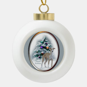 Italiaans kerstfeest keramische bal ornament