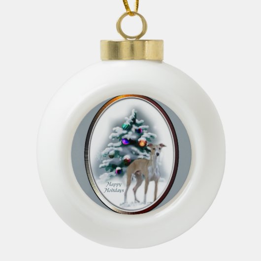 Italiaans kerstfeest keramische bal ornament (Voorkant)