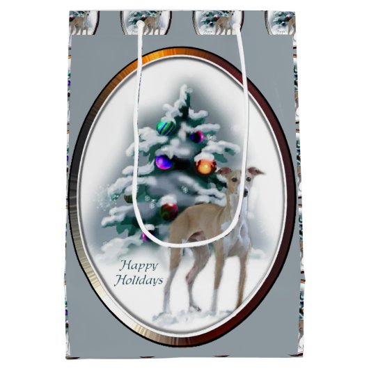 Italiaans kerstfeest medium cadeauzakje (Achterkant)