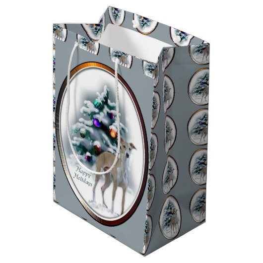 Italiaans kerstfeest medium cadeauzakje (Achterkant Gekanteld)