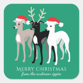 Italiaans kerstfeest met Greyhound Vierkante Sticker